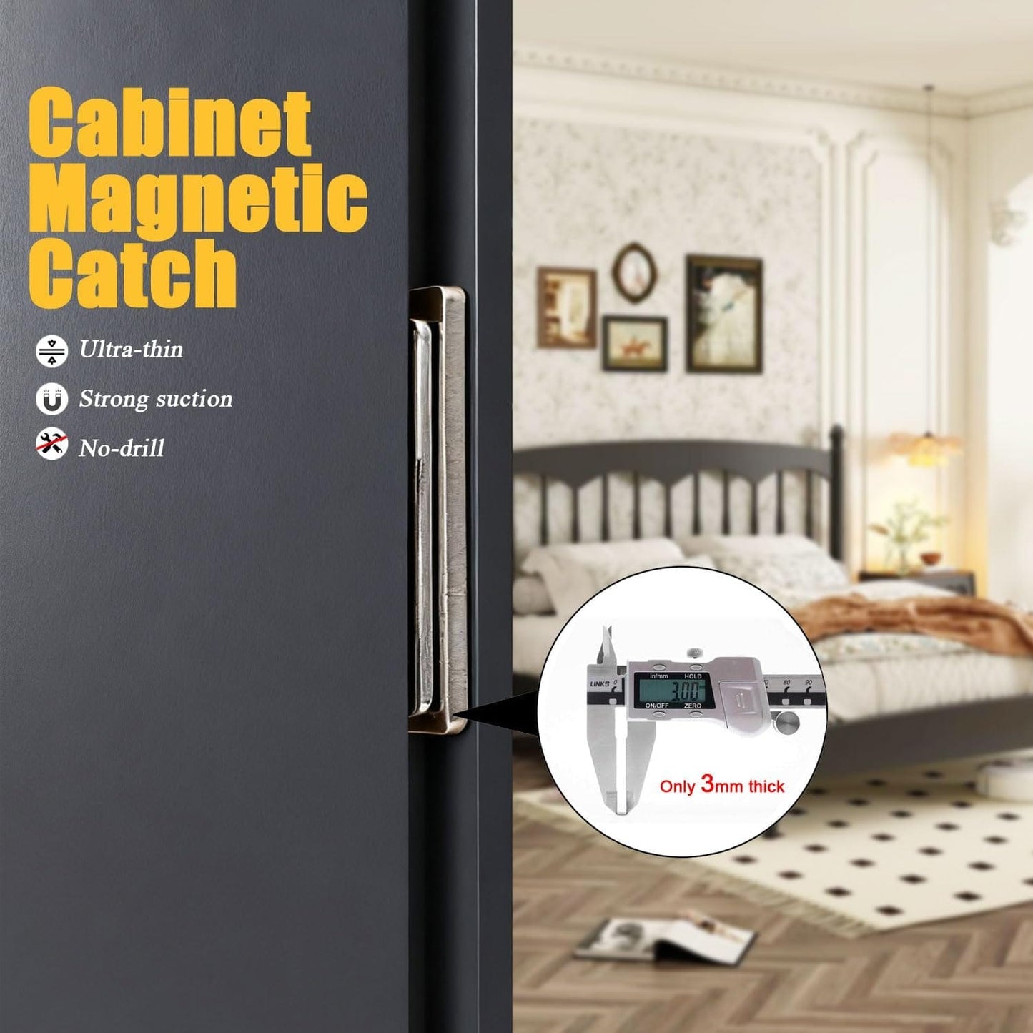 Cilifer®16 Pcs Cabinet Magnetic Catch without Punching. for Cabinets. Drawers