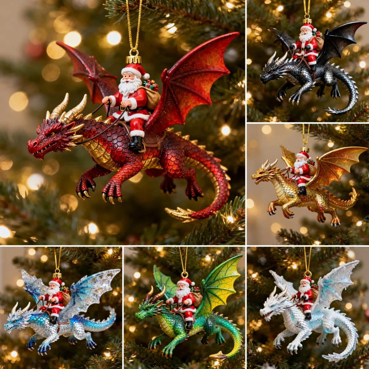 Cilifer®Santa's Dragon Riders Ornament Collection