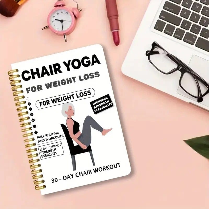 Cilifer®30-Day Chair Yoga Weight Loss Spiral Notebook & Exercise Guide