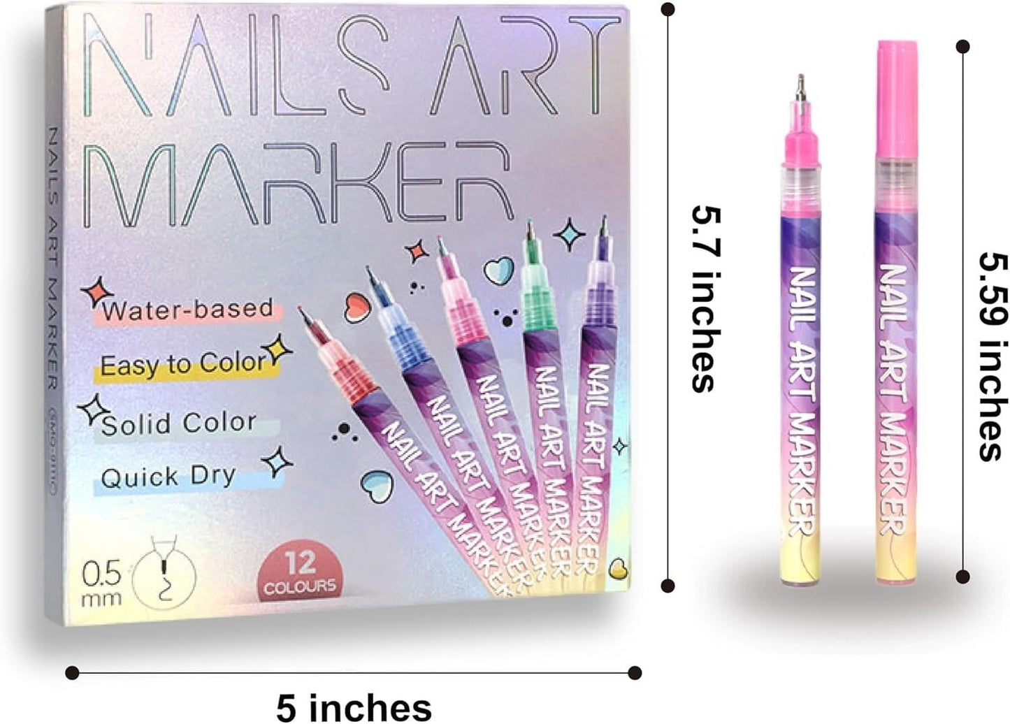 Cilifer®12 Colors Nail Art Pens Set