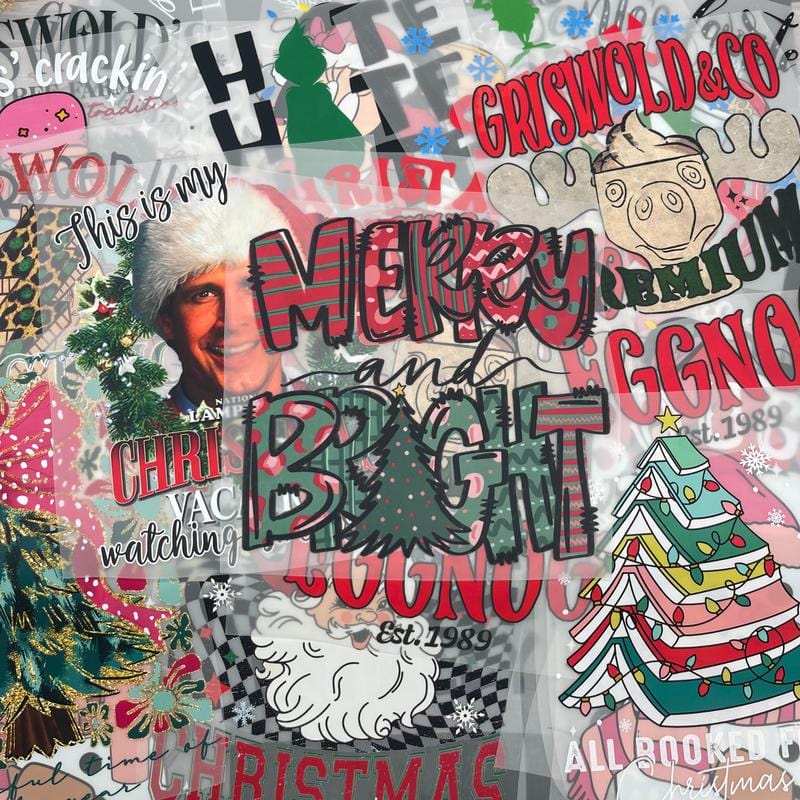 Cilifer®15PCS Christmas Mystery DTF Transfer Bundle – Ready to Press Holiday Designs