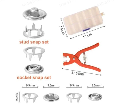 Cilifer®Metal Snap Buttons with Fastener Pliers Tool Kit