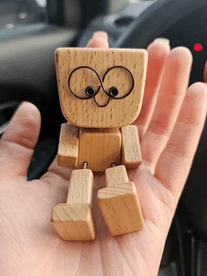 CZTICLE®Handmade Shaking Feet Wooden Doll - Sways with 12PCS Magnetic Expressions