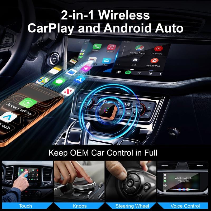 Cilifer®New CarPlay 2026 Wireless Adapter for iPhone/Android Apple 17 Orange Fast Connect No Delay Hands-Free Calling Electronic Charger CarPlay Adapter
