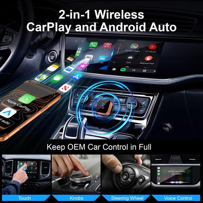 Cilifer®New CarPlay 2026 Wireless Adapter for iPhone/Android Apple 17 Orange Fast Connect No Delay Hands-Free Calling Electronic Charger CarPlay Adapter