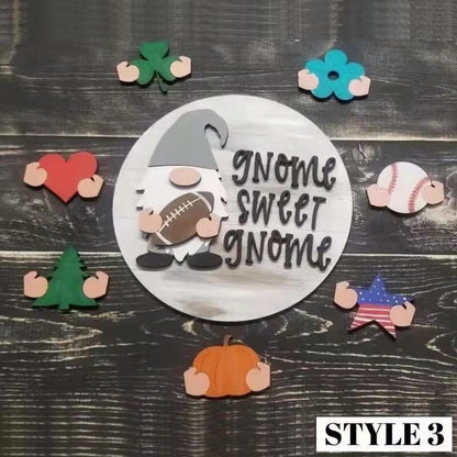 Cilifer®Season Promotion🌟Your Year-Round Festival of Creativity!🎄Interchangeable Wooden Gnome Welcome Sign🎈