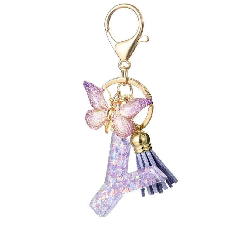 Cilifer®  Butterfly Letter Keychain Tassel Design Vibrant Durable Lightweight Gift