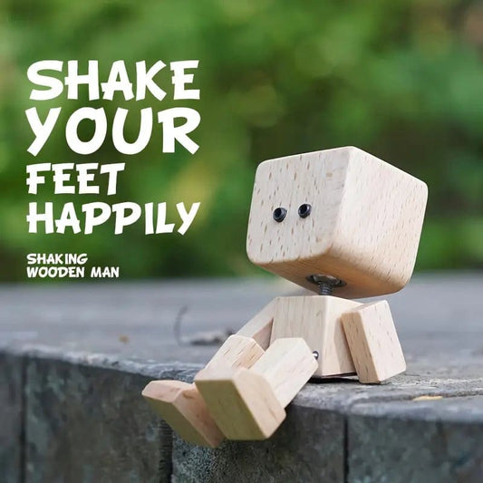 CZTICLE®Handmade Shaking Feet Wooden Doll - Sways with 12PCS Magnetic Expressions