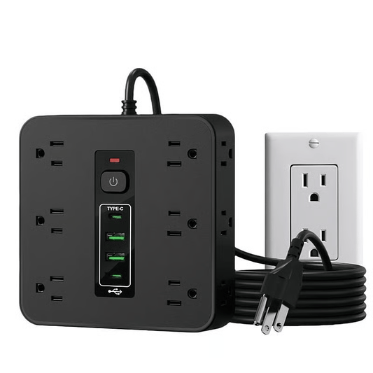 Cilifer®16-in-1 Power Strip with Switch & Surge Protection.ETL Listed Fireproof Power Strip