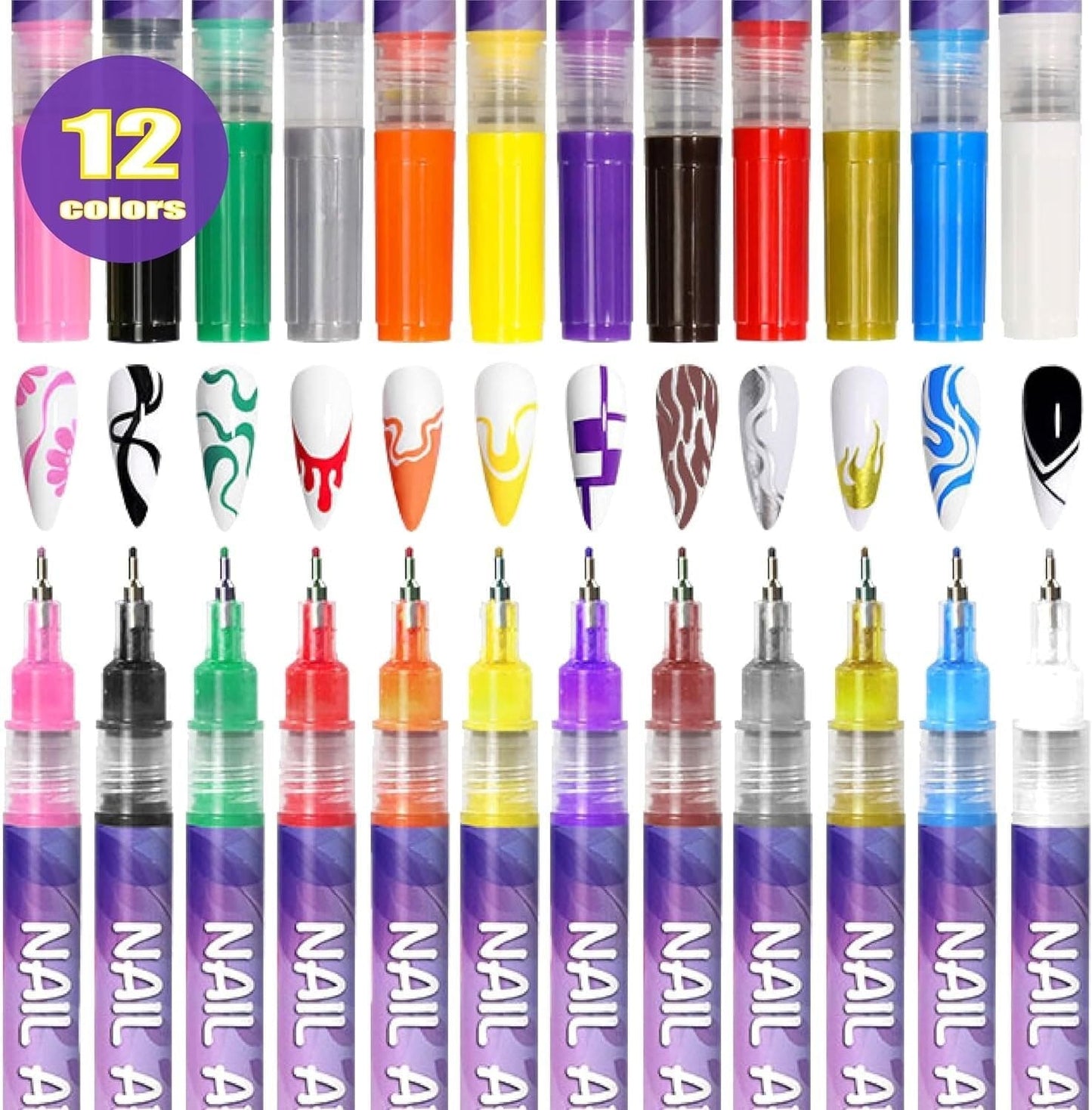 Cilifer®12 Colors Nail Art Pens Set