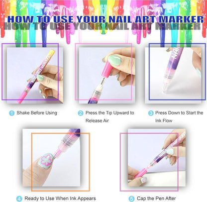 Cilifer®12 Colors Nail Art Pens Set