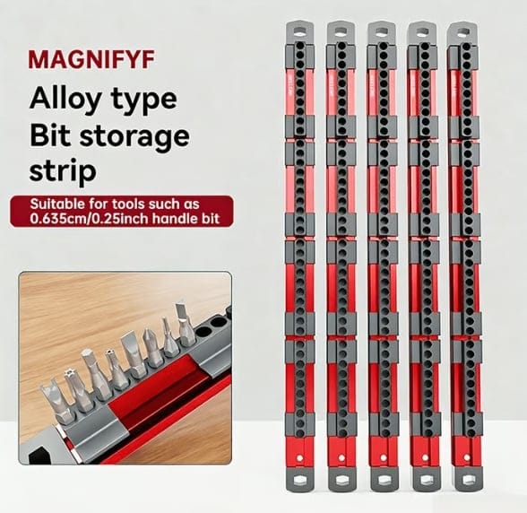Cilifer®Pro-Series Aluminum Magnetic Hex Bit Organizer | 40-Slot 1/4 Drive Holder