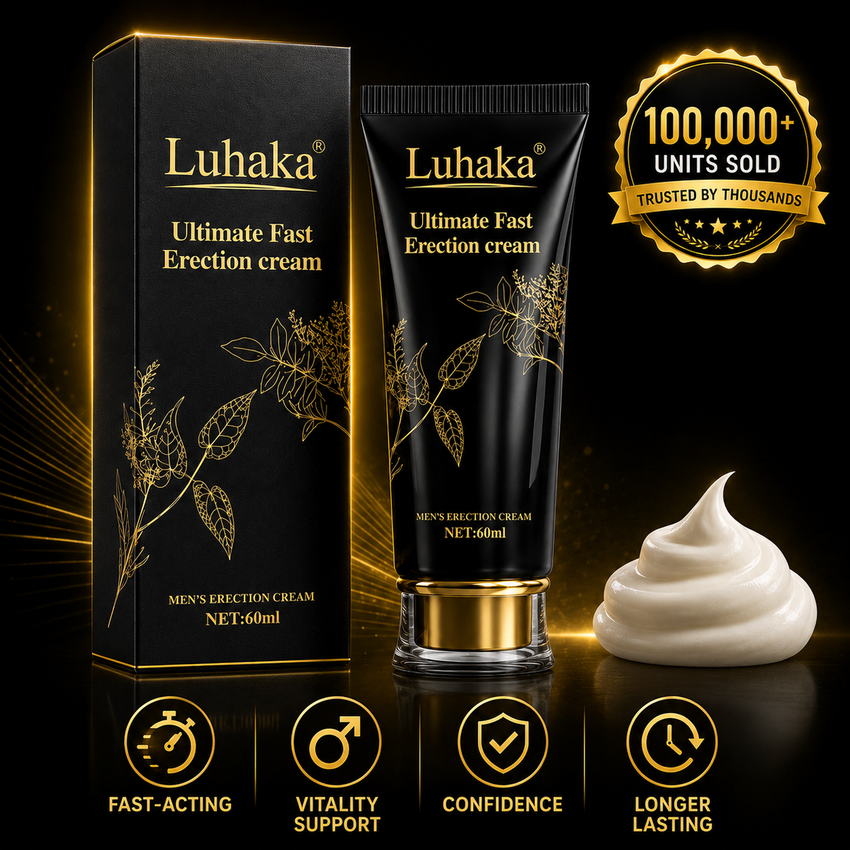 LUHAKA® Ultimate Fast Erection Cream (🍆 Enhanced Fullness & Size Appearance ⚡ Stronger, Firmer Erections 🩸 Supports Maximum Blood Flow & Expansion ⏱️ Improved Staying Power & Performance)