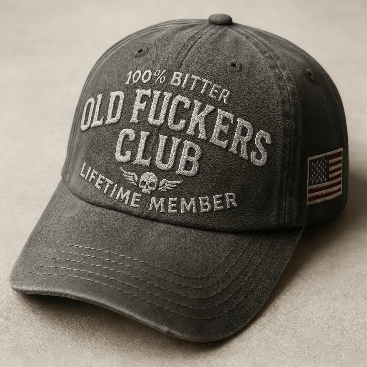 Cilifer® Vintage Cotton Baseball Cap🧢Bold Embroidery & American Flag Patch 😎Representing a distinctive and rebellious style & Ideal Gift🎁