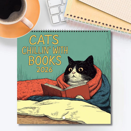 Cilifer®🔥LAST DAY 49% OFF - Cats Chillin' with Books 2026 Wall Calendar