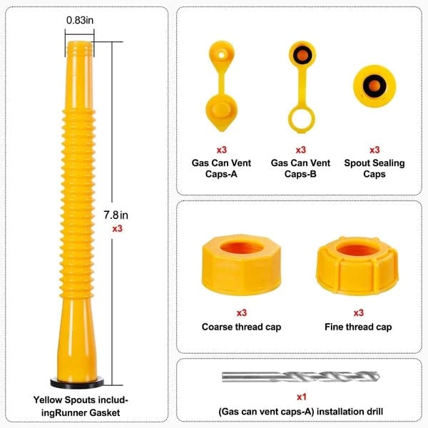 Cilifer®Upgraded Replacement Gas Can Spout with Flexible Nozzle. Fit for Most 1/2/5/10 Gal Can