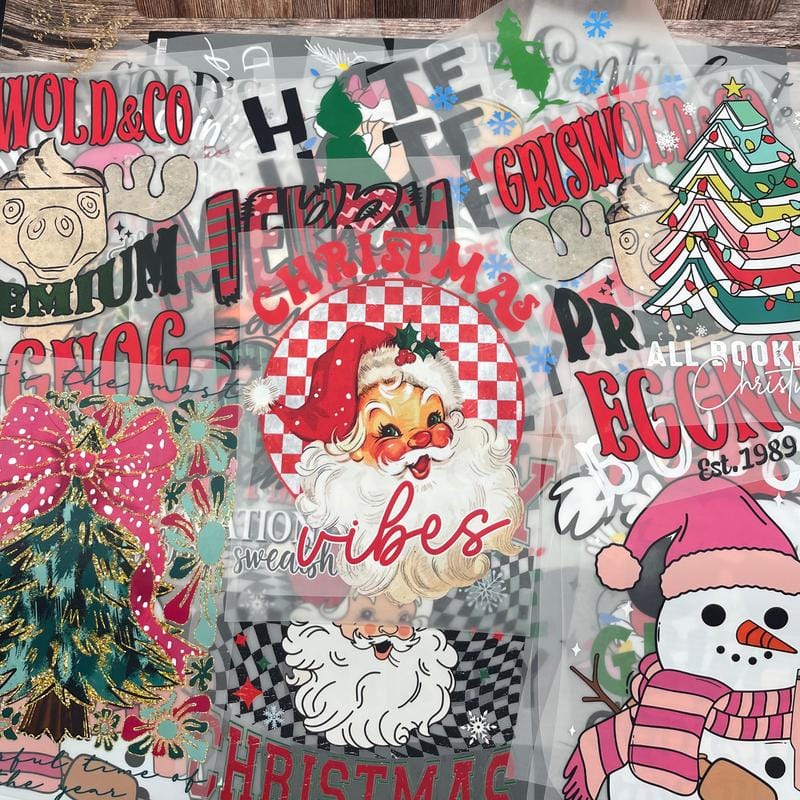 Cilifer®15PCS Christmas Mystery DTF Transfer Bundle – Ready to Press Holiday Designs