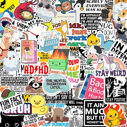 Cilifer® Set of 130 Pcs Funny Saying Stickers