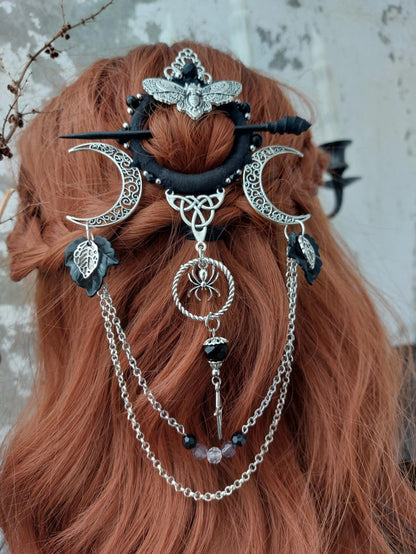 CZTICLE®🔥LAST DAY 50% OFF🧙‍♀️Handmade Goddess of the Night Witchy Hair Pin