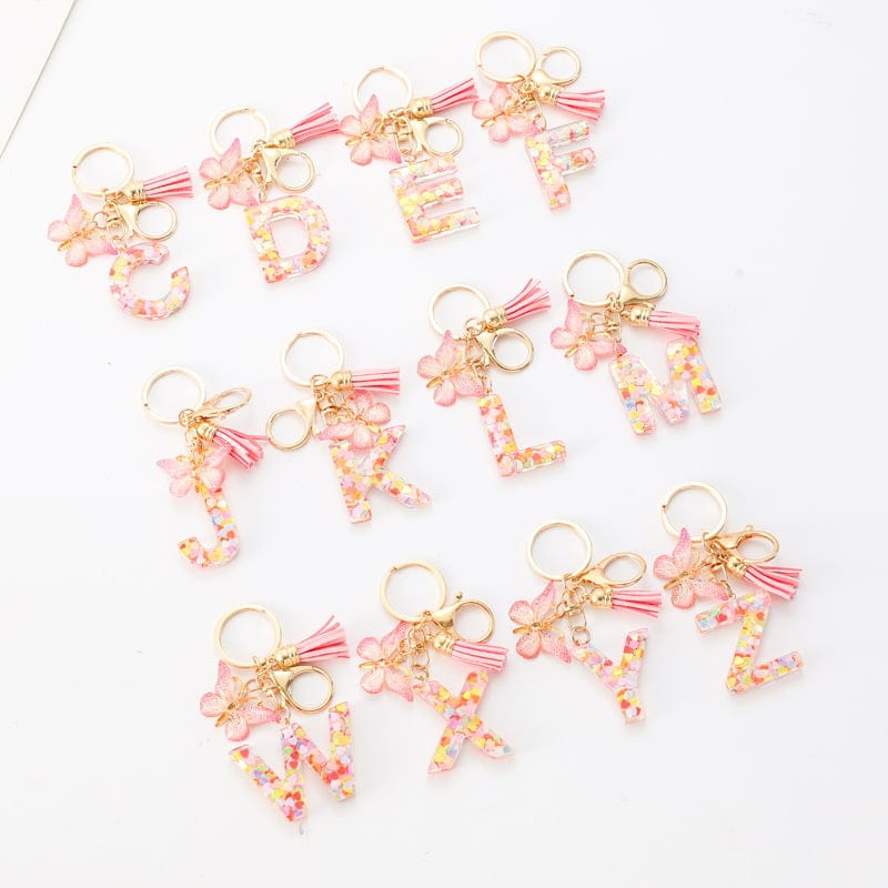 Cilifer®Butterfly Letter Keychain Tassel Design Vibrant Durable Lightweight Gift