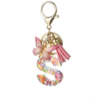 Cilifer®Butterfly Letter Keychain Tassel Design Vibrant Durable Lightweight Gift