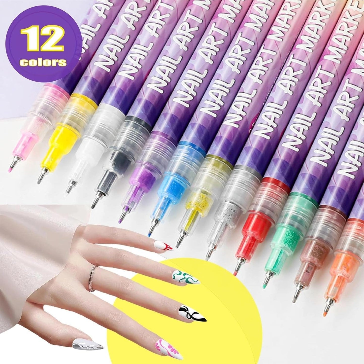 Cilifer®12 Colors Nail Art Pens Set