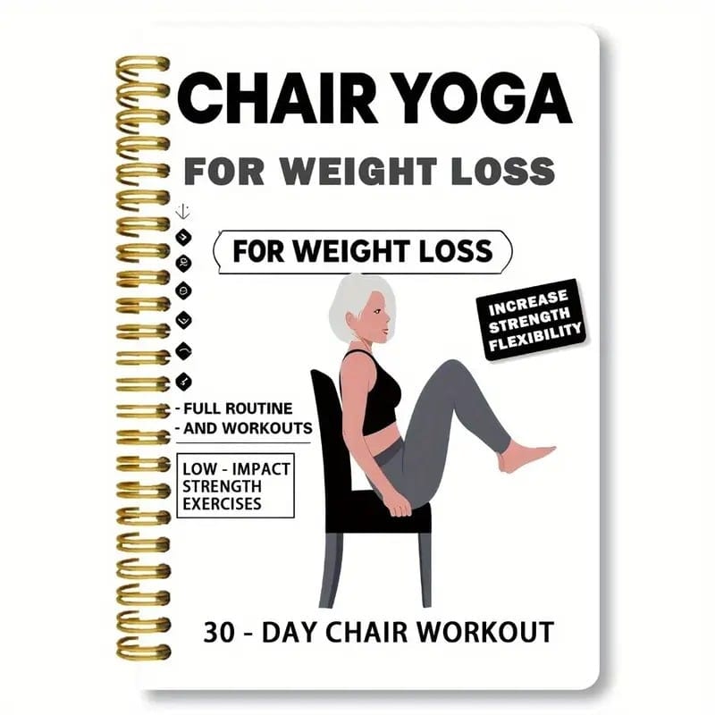 Cilifer®30-Day Chair Yoga Weight Loss Spiral Notebook & Exercise Guide