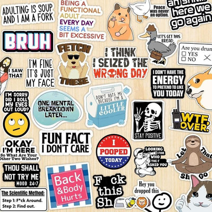 Cilifer® Set of 130 Pcs Funny Saying Stickers