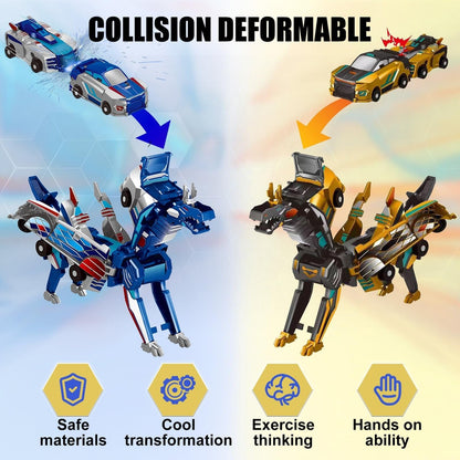 CZTICLE®🎁Children's Day Special✨ Collision Transforming Dinosaur Car Toy