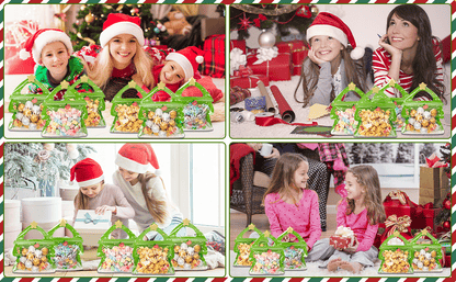 Cilifer®Christmas Treat Bags. Kids Xmas Sealable Bags With Handle 10 PCS