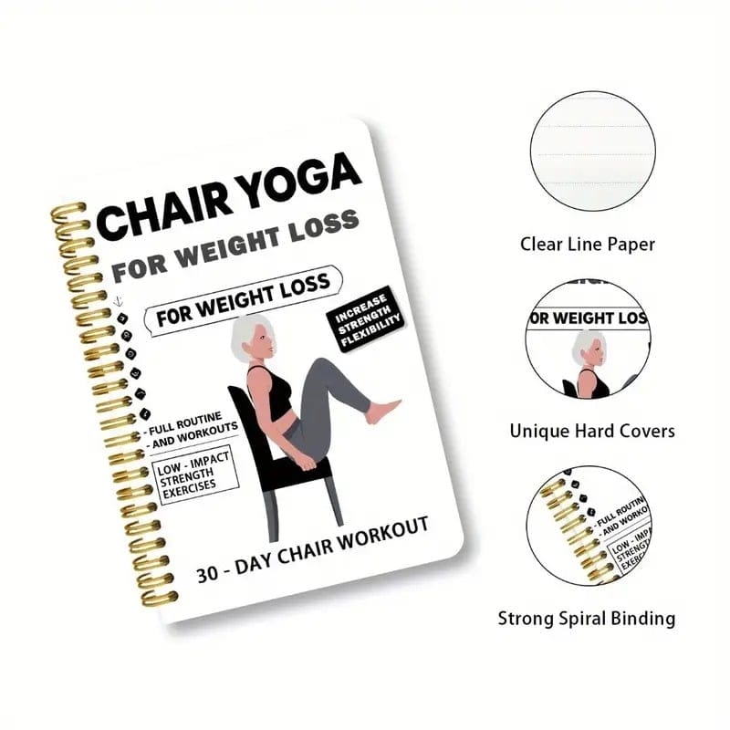 Cilifer®30-Day Chair Yoga Weight Loss Spiral Notebook & Exercise Guide
