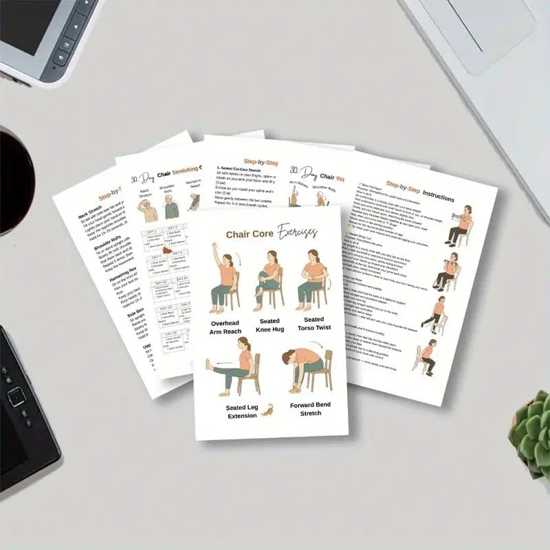 Cilifer®30-Day Chair Yoga Weight Loss Spiral Notebook & Exercise Guide
