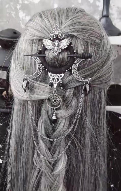 CZTICLE®🔥LAST DAY 50% OFF🧙‍♀️Handmade Goddess of the Night Witchy Hair Pin