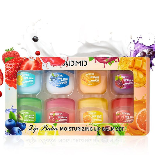 Luhaka®8Pcs Fruit Flavored Lip Care Set 🍓: Glosses + Night Balms + Colorless Lipsticks + Moisturizing Masks – Perfect Party & Seasonal Gifts! 🎉