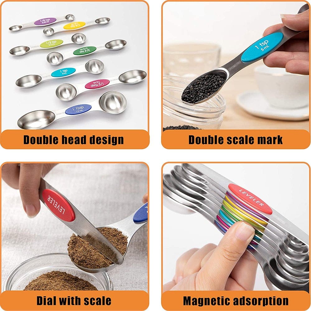 Cilifer®Stainless Steel Magnetic Measuring Spoons Set