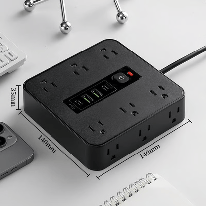 Cilifer®16-in-1 Power Strip with Switch & Surge Protection.ETL Listed Fireproof Power Strip