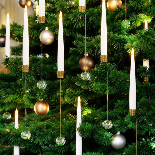 CZTICLE®🎄Christmas Tree Led Candles with Clear Crystal Ball Hook