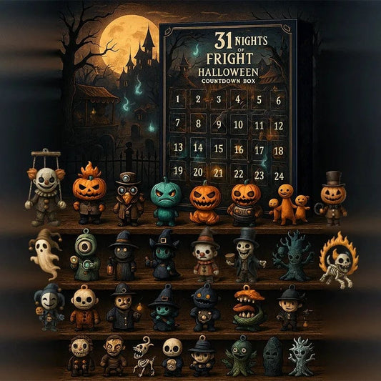 CZTICLE®🔥LAST DAY 50% OFF - 🎃31 Nights of Fright – Halloween Countdown Box with Figurines🎁