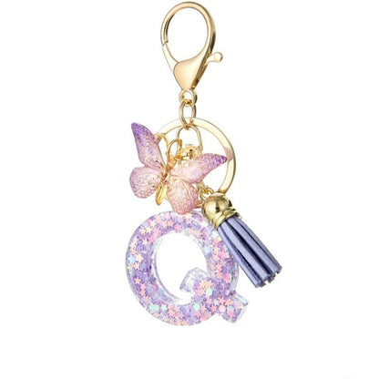 Cilifer®Butterfly Letter Keychain Tassel Design Vibrant Durable Lightweight Gift