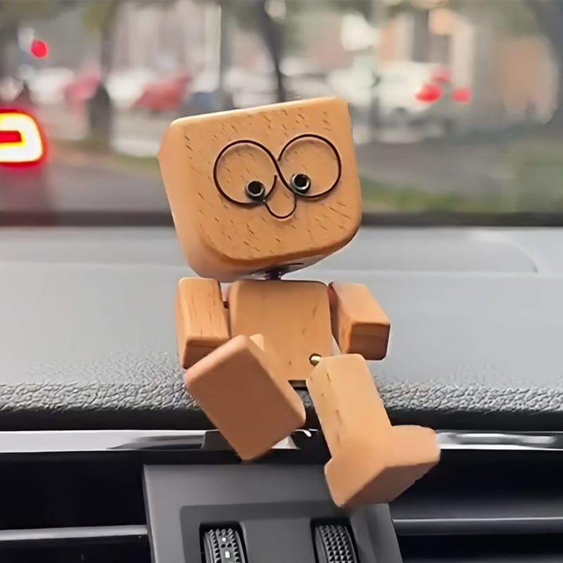 Cilifer®Charming Little Wooden Figure That Sways with 12PCS Magnetic Expressions