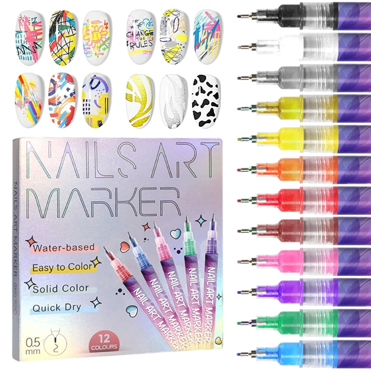 Cilifer®12 Colors Nail Art Pens Set
