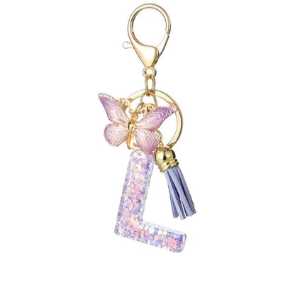 Cilifer®Butterfly Letter Keychain Tassel Design Vibrant Durable Lightweight Gift