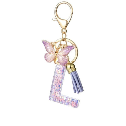 Cilifer®  Butterfly Letter Keychain Tassel Design Vibrant Durable Lightweight Gift