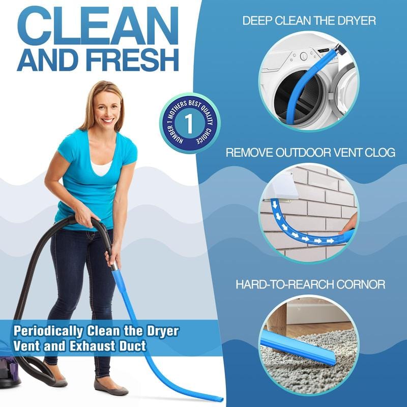 Cilifer® Dryer Vent Cleaner Kit Dryer Lint Vacuum Attachment with Stretch Universal Connector