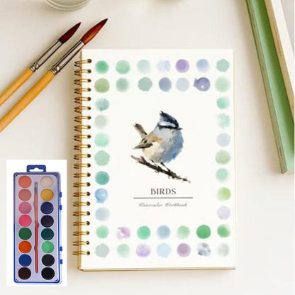 Cilifer®🎁Early Xmas Sales - 50% OFF🎅Watercolor Workbook for Beginners with 16 Colors Paint