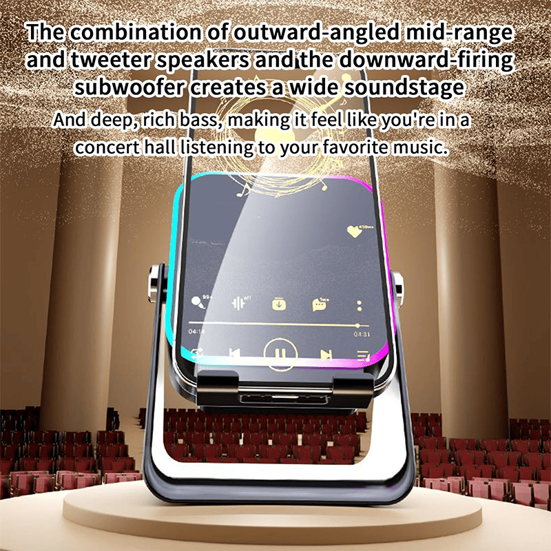 Cilifer® 🎶📱 5-in-1 Wireless Induction Speaker with Adjustable Phone Stand