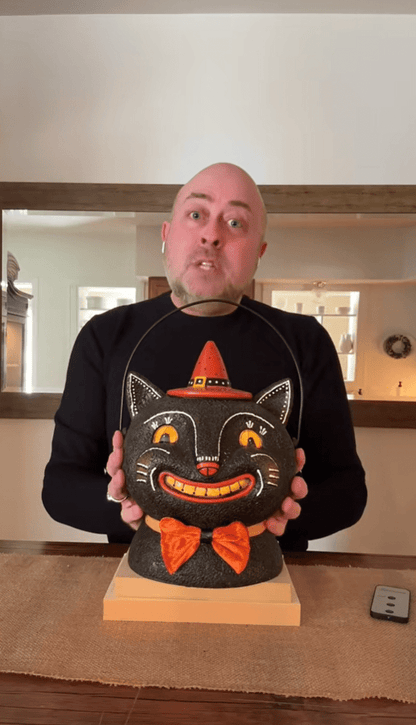 ⏰Prepare for Halloween👻🎃Cozy Cottage by Liz Marie Halloween Cat Lantern 👻🎃Halloween candy bucket clothing home decor accessories🎃M11